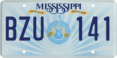 MS license plate BZU141