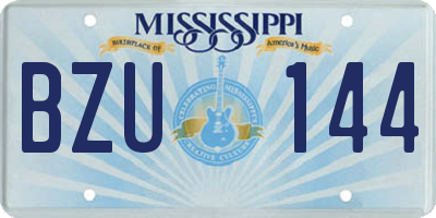 MS license plate BZU144
