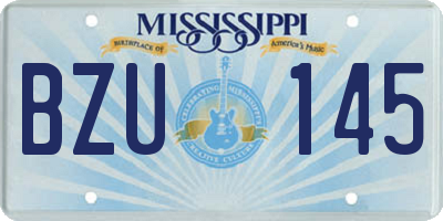MS license plate BZU145