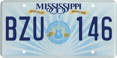 MS license plate BZU146