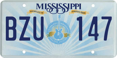 MS license plate BZU147