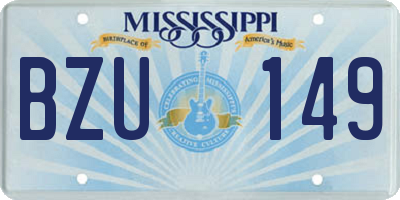 MS license plate BZU149