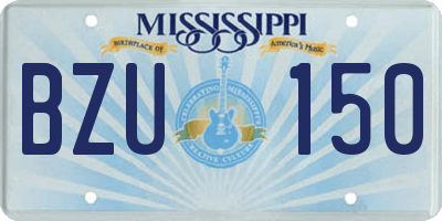 MS license plate BZU150