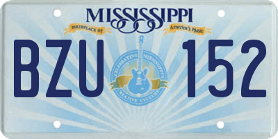 MS license plate BZU152
