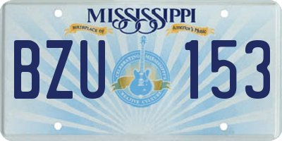 MS license plate BZU153
