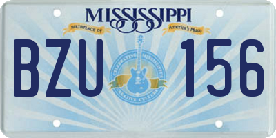 MS license plate BZU156