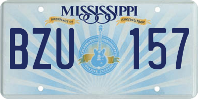 MS license plate BZU157