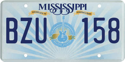 MS license plate BZU158