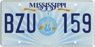 MS license plate BZU159