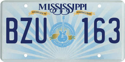MS license plate BZU163