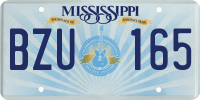 MS license plate BZU165