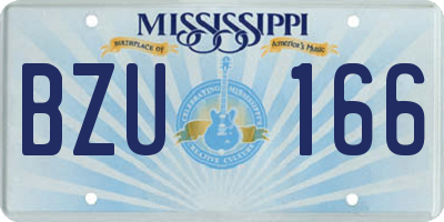 MS license plate BZU166
