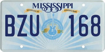 MS license plate BZU168