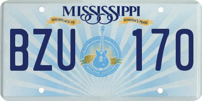 MS license plate BZU170