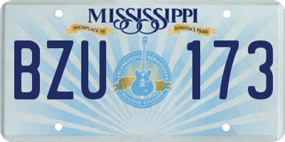 MS license plate BZU173