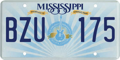 MS license plate BZU175