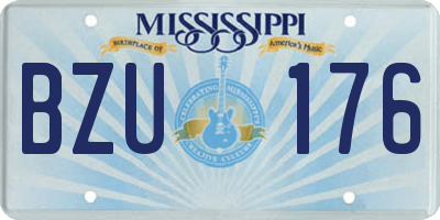 MS license plate BZU176