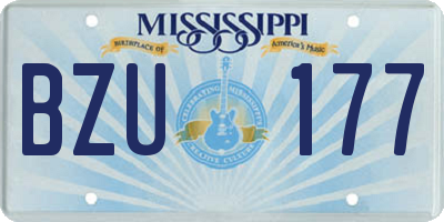 MS license plate BZU177