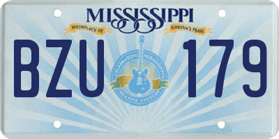 MS license plate BZU179
