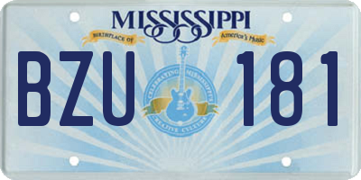 MS license plate BZU181