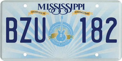 MS license plate BZU182