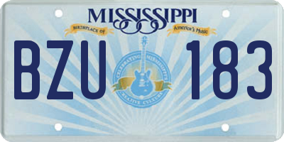 MS license plate BZU183