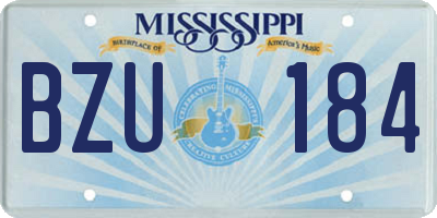 MS license plate BZU184
