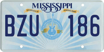 MS license plate BZU186