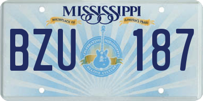 MS license plate BZU187