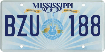 MS license plate BZU188