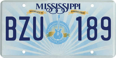 MS license plate BZU189