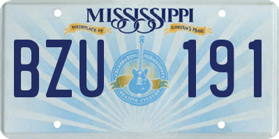 MS license plate BZU191
