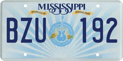 MS license plate BZU192