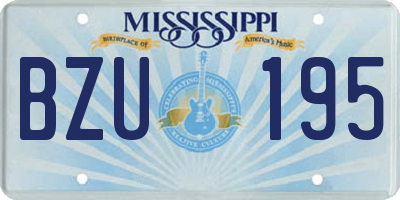 MS license plate BZU195