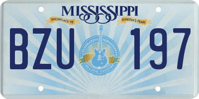 MS license plate BZU197
