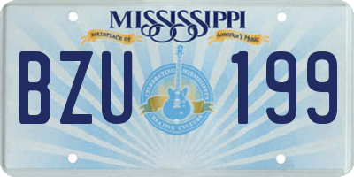MS license plate BZU199