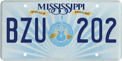 MS license plate BZU202
