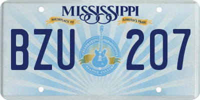 MS license plate BZU207