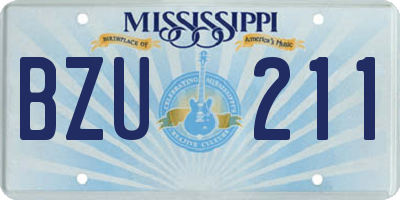 MS license plate BZU211