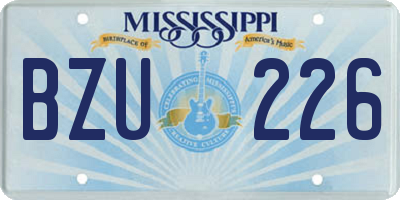 MS license plate BZU226