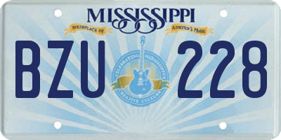 MS license plate BZU228