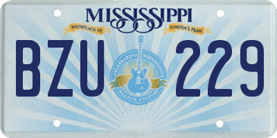 MS license plate BZU229