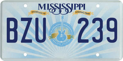MS license plate BZU239