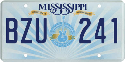 MS license plate BZU241
