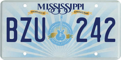 MS license plate BZU242