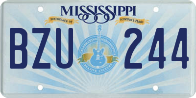 MS license plate BZU244