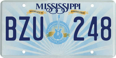 MS license plate BZU248