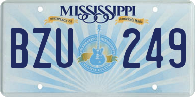 MS license plate BZU249