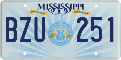 MS license plate BZU251