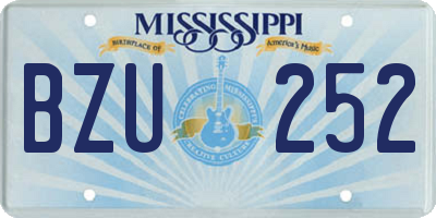 MS license plate BZU252